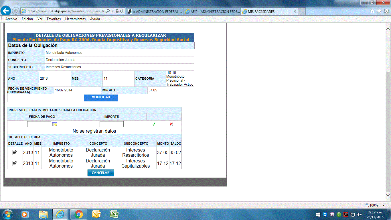 Al hacer click en el lápiz te sale esta pantalla.