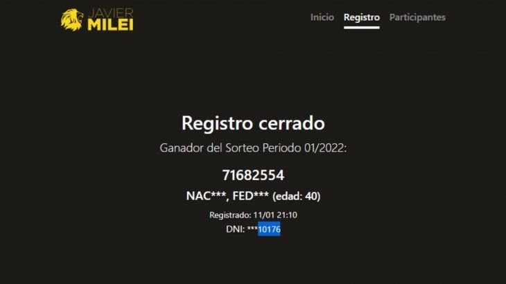 El ganador tiene 40 años y se anotó hace menos de 24 horas