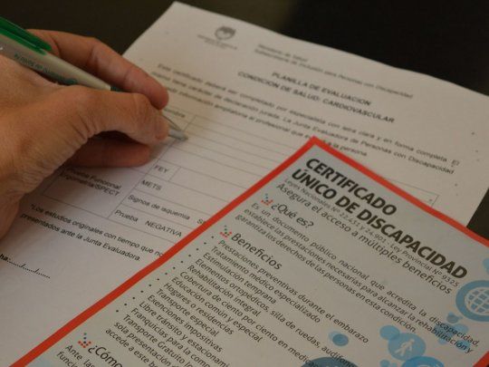 Certificado de discapacidad.