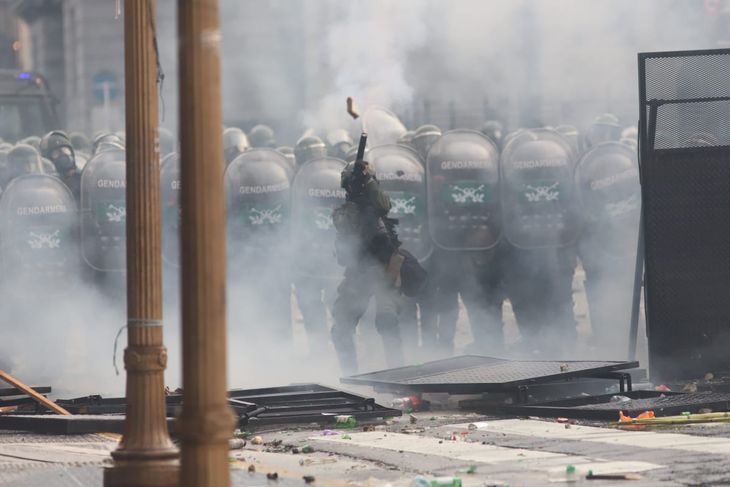 El operativo de seguridad frente al Congreso incluyó el despliegue de distintas fuerzas federales.